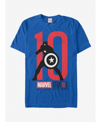 Huge Discount Marvel 10 Anniversary Captain America T-Shirt $11.95 T-Shirts