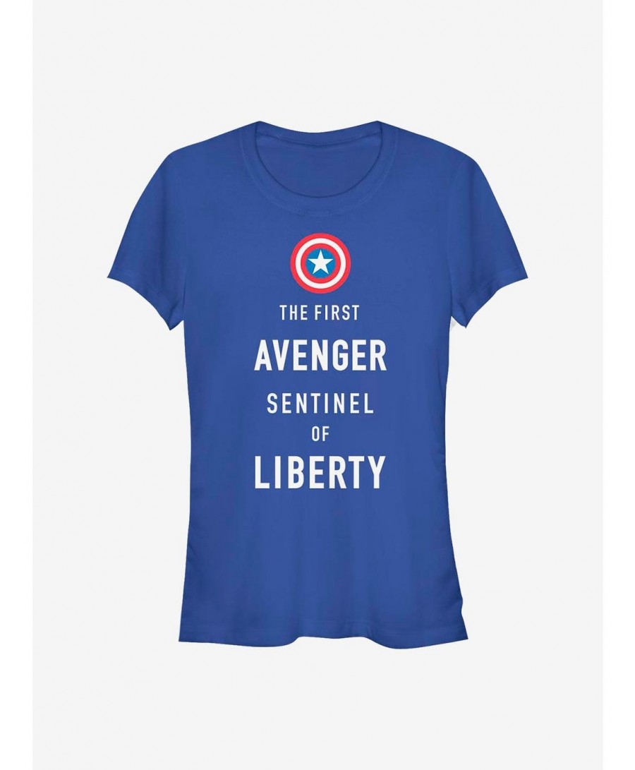 Absolute Discount Marvel Captain America Sentinel Liberty Girls T-Shirt $7.72 T-Shirts