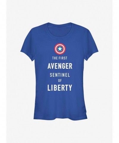 Absolute Discount Marvel Captain America Sentinel Liberty Girls T-Shirt $7.72 T-Shirts