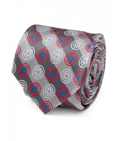 Flash Sale Marvel Captain America Shields Grey Stripe Men's Tie $18.28 Ties