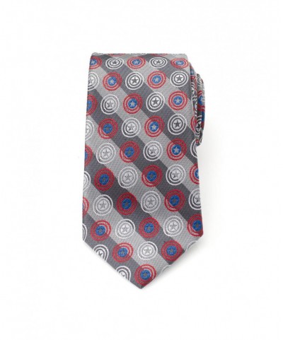 Flash Sale Marvel Captain America Shields Grey Stripe Men's Tie $18.28 Ties