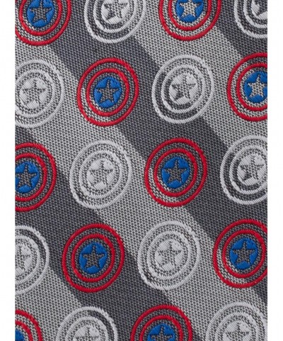 Flash Sale Marvel Captain America Shields Grey Stripe Men's Tie $18.28 Ties