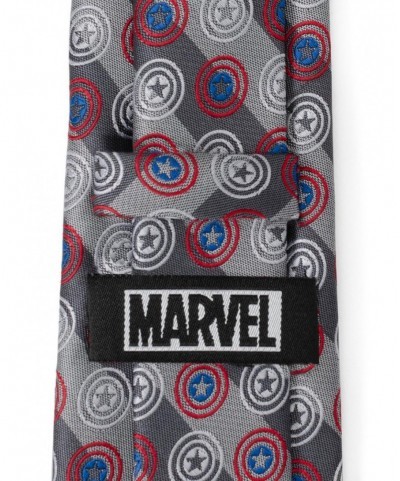 Flash Sale Marvel Captain America Shields Grey Stripe Men's Tie $18.28 Ties