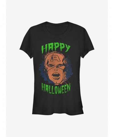 Flash Deal Marvel Captain America Captain America Face Halloween Girls T-Shirt $11.70 T-Shirts