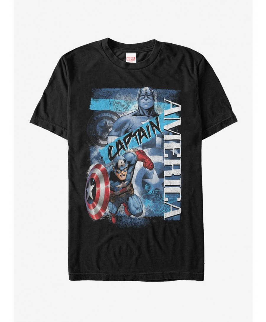 High Quality Marvel Captain America Collage T-Shirt $7.17 T-Shirts