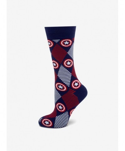 Unique Marvel Captain America Navy Argyle Stripe Socks $9.75 Socks