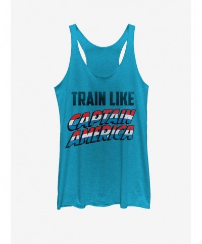 Pre-sale Discount Marvel Captain America Train Like Girls Tank $11.66 Tanks