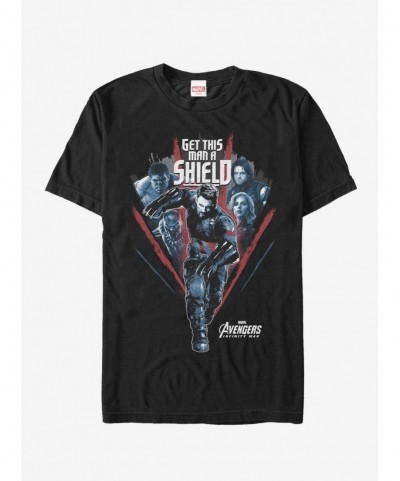 Pre-sale Discount Marvel Avengers: Infinity War Get Captain Shield Run T-Shirt $7.41 T-Shirts