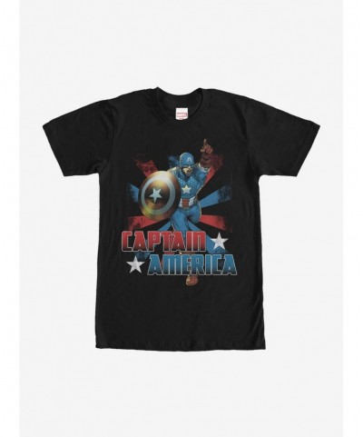 Exclusive Price Marvel Captain America Star T-Shirt $9.08 T-Shirts