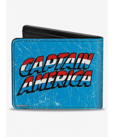 Absolute Discount Marvel Captain America Action Pose Captain America Weathered Bifold Wallet $7.32 Wallets