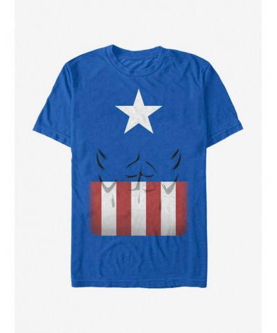 Flash Sale Marvel Captain America Simpler Captain Suit T-Shirt $10.52 T-Shirts