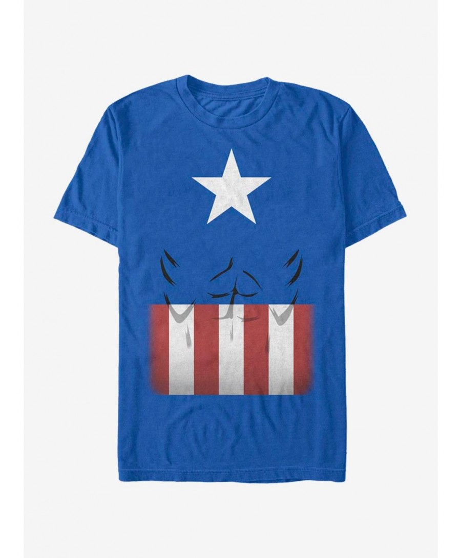 Flash Sale Marvel Captain America Simpler Captain Suit T-Shirt $10.52 T-Shirts