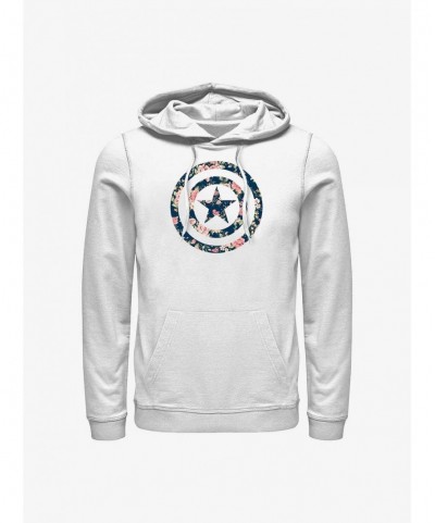 High Quality Marvel Captain America Floral Shield Hoodie $18.41 Hoodies