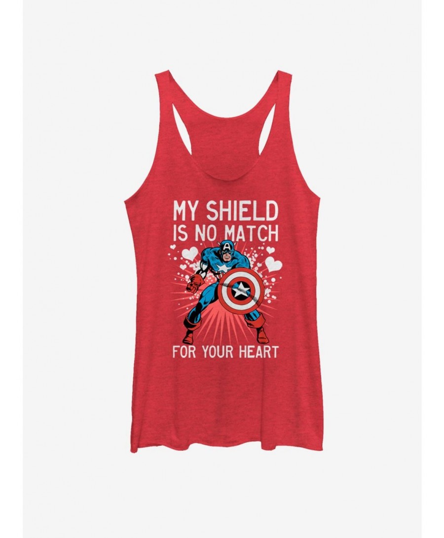 Crazy Deals Marvel Captain America Captain Heart Shield Girls Tank $12.17 Tanks