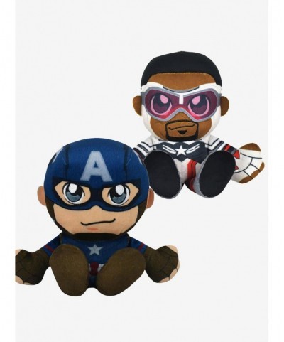 Clearance Marvel Captain America and Sam Wilson (Falcon Cap) Bleacher Creatures Plush Bundle $14.76 Plush