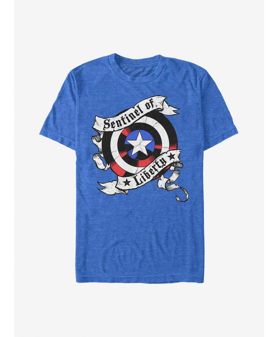 Discount Marvel Captain America Sentinel Shield T-Shirt $8.37 T-Shirts