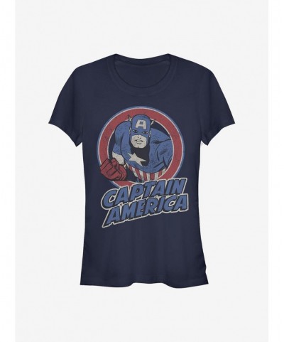 Flash Sale Marvel Captain America Captain America Thrifted Girls T-Shirt $8.72 T-Shirts