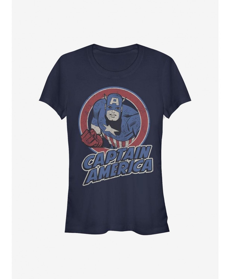 Flash Sale Marvel Captain America Captain America Thrifted Girls T-Shirt $8.72 T-Shirts