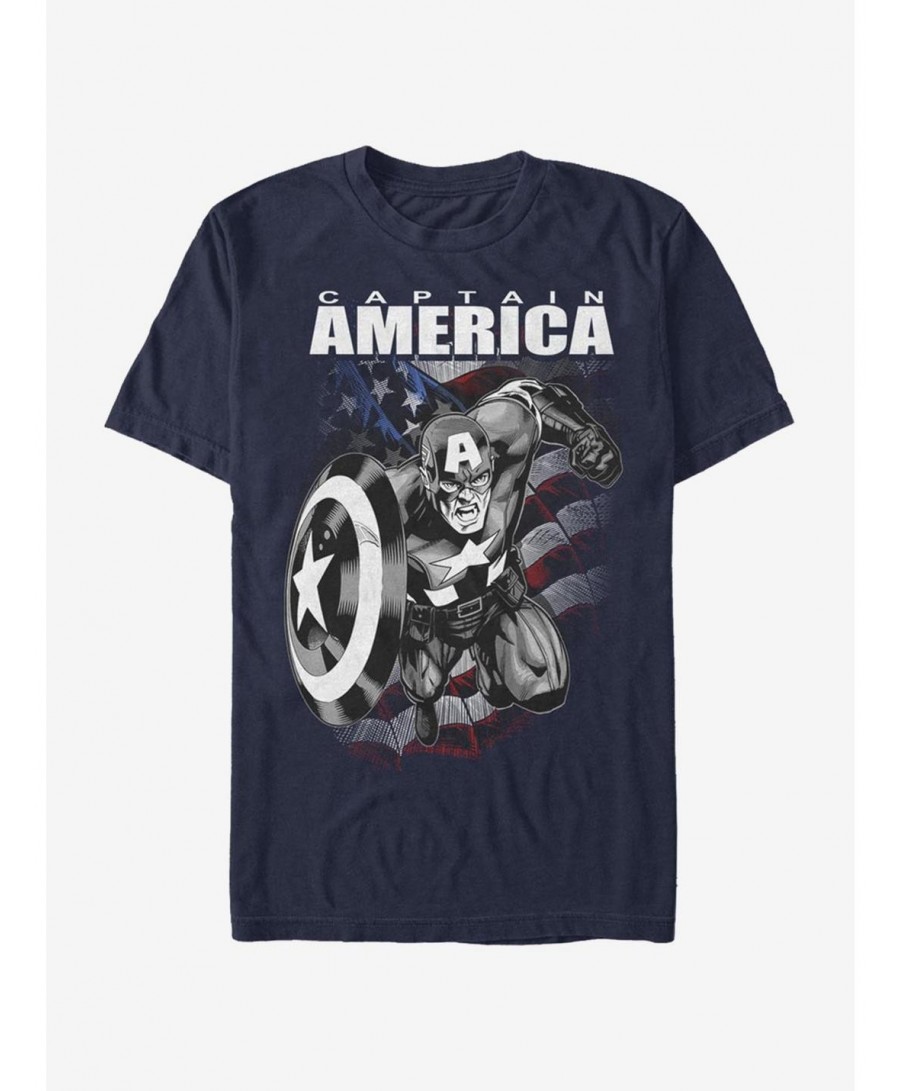 Hot Sale Marvel Captain America Captain America T-Shirt $9.08 T-Shirts