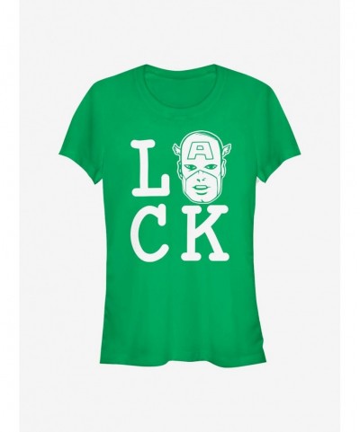 Special Marvel Captain America Captain Of Luck Girls T-Shirt $10.71 T-Shirts