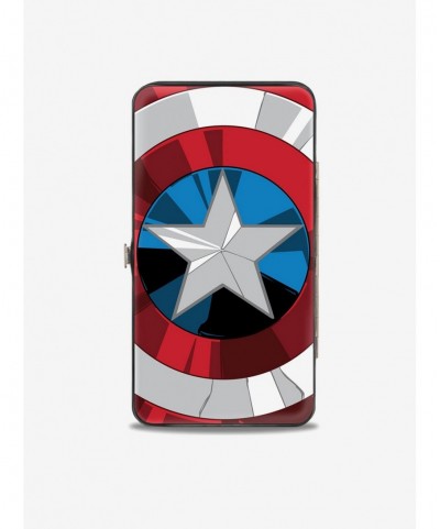 Absolute Discount Marvel Captain America Standing Shield Pose Hinged Wallet $8.78 Wallets