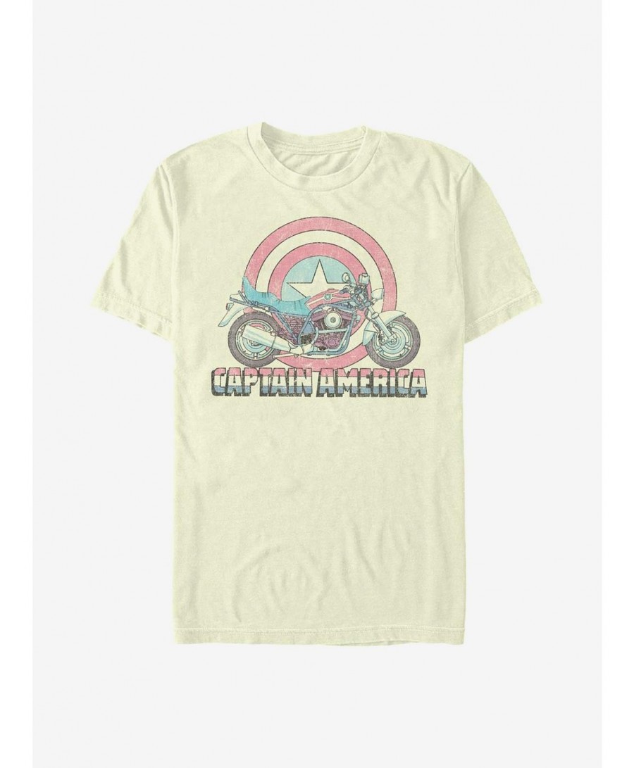 Seasonal Sale Marvel Captain America Caps Moto T-Shirt $8.84 T-Shirts