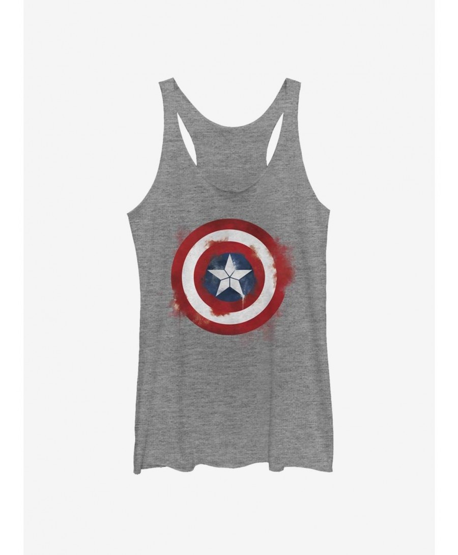 Pre-sale Discount Marvel Captain America Spray Logo Girls Tank $9.84 Tanks