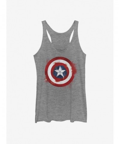 Pre-sale Discount Marvel Captain America Spray Logo Girls Tank $9.84 Tanks