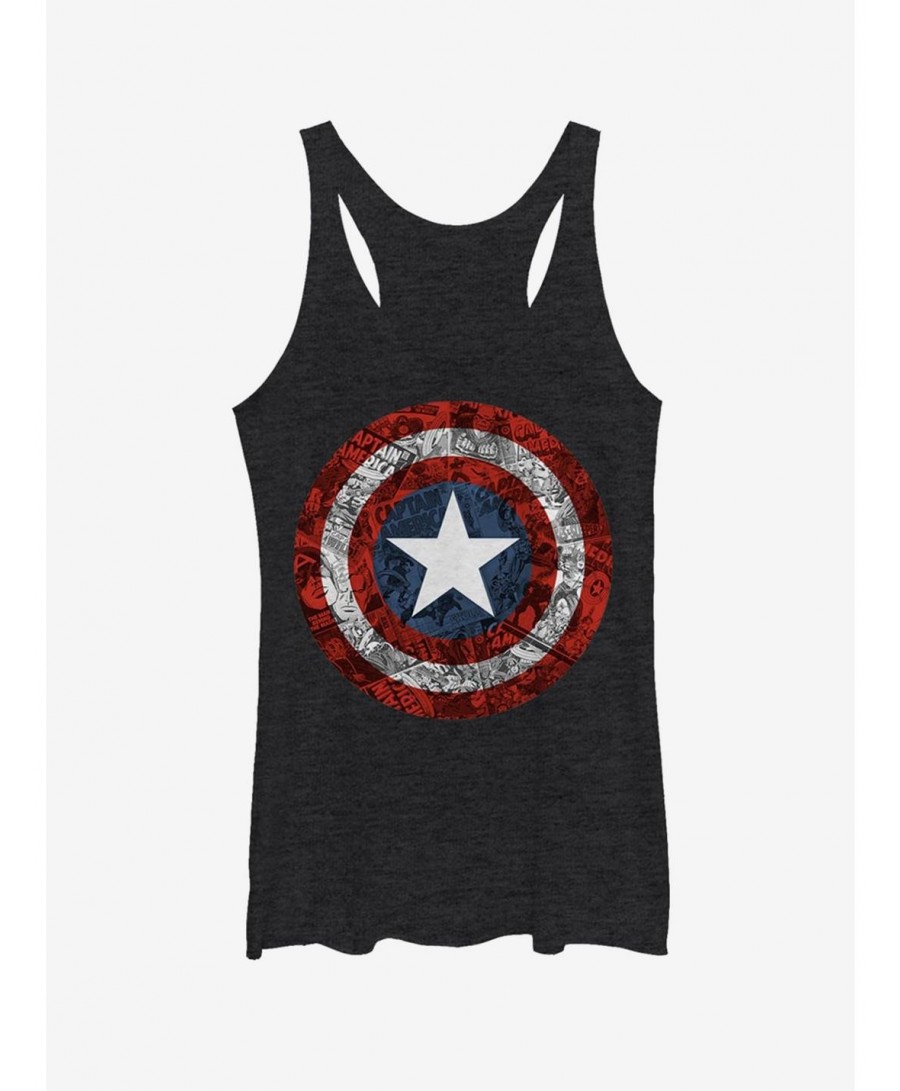 Sale Item Marvel Captain America Comicbook Shield Girls Tank $8.03 Tanks