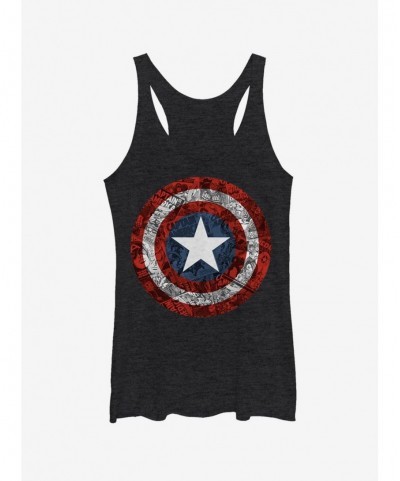 Sale Item Marvel Captain America Comicbook Shield Girls Tank $8.03 Tanks