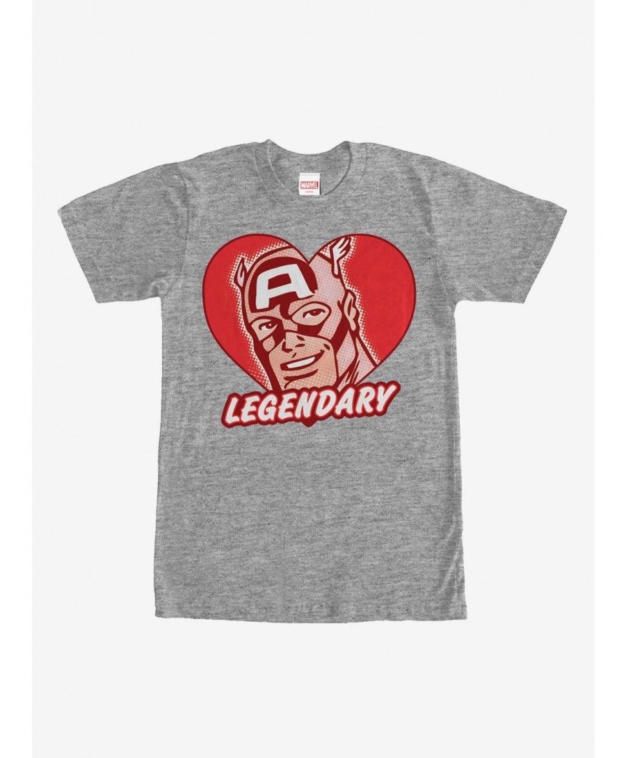 Exclusive Marvel Captain America Legendary Heart T-Shirt $11.71 T-Shirts