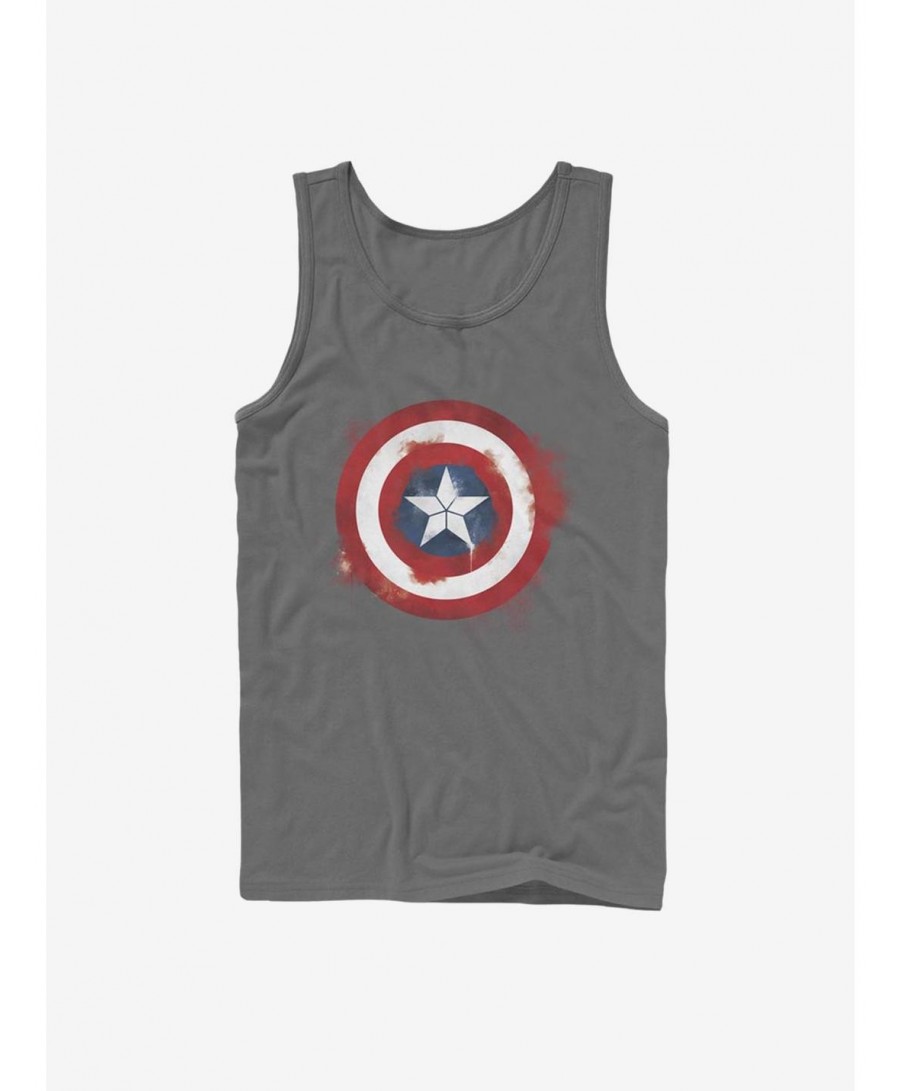 Festival Price Marvel Captain America Spray Logo Tank $10.46 Tanks