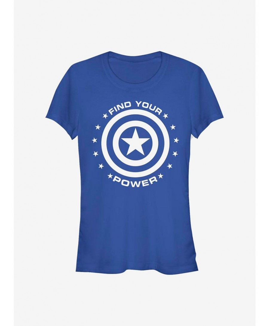 Discount Marvel Captain America Captain Power Girls T-Shirt $7.72 T-Shirts