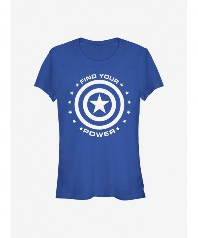 Discount Marvel Captain America Captain Power Girls T-Shirt $7.72 T-Shirts