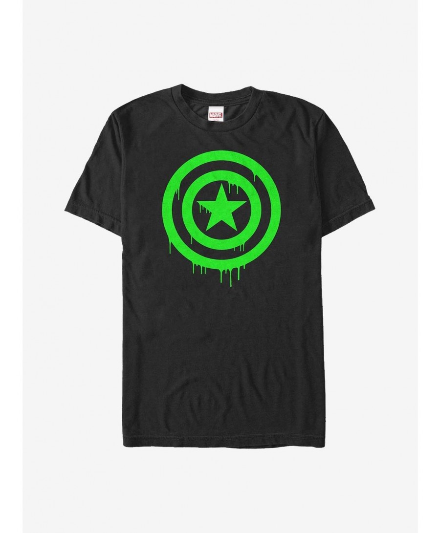 Fashion Marvel Captain America Oozing Shield T-Shirt $11.95 T-Shirts