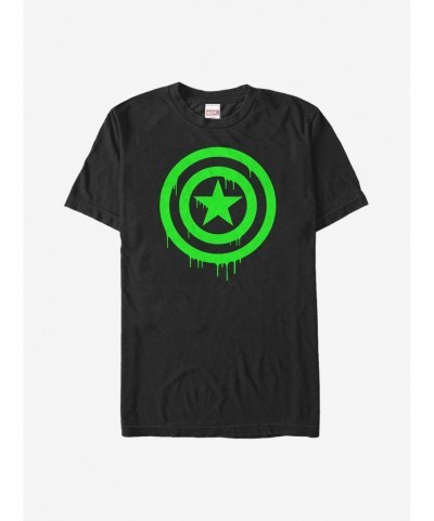 Fashion Marvel Captain America Oozing Shield T-Shirt $11.95 T-Shirts