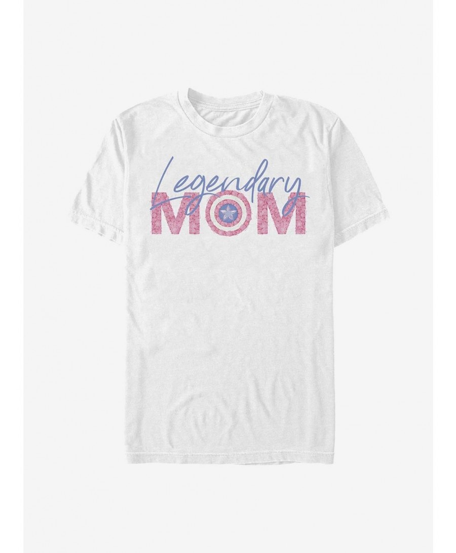 Crazy Deals Marvel Captain America Legendary Mom Flowers T-Shirt $7.17 T-Shirts