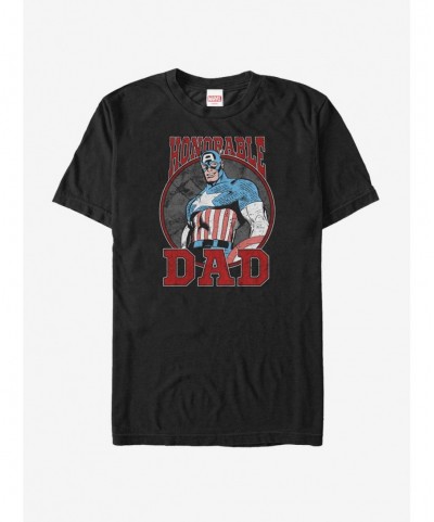 Clearance Marvel Father's Day Captain America Honorable T-Shirt $10.28 T-Shirts