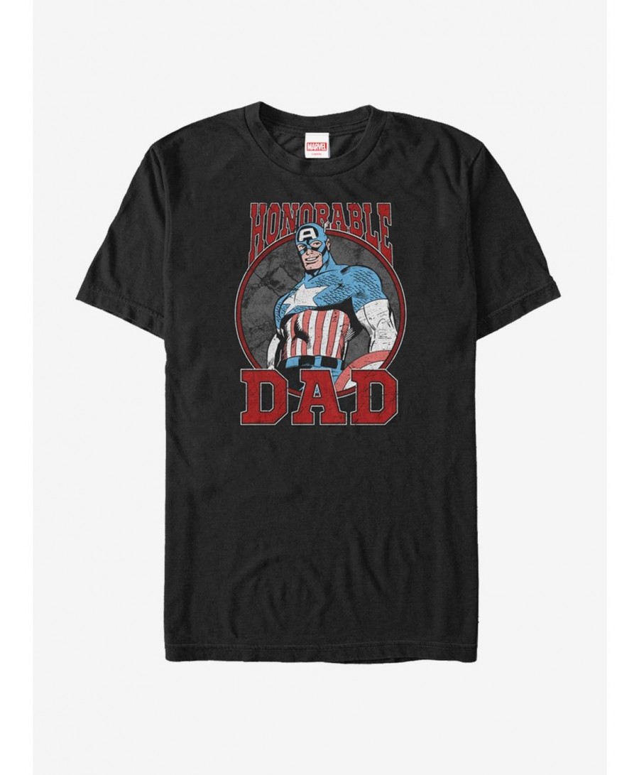 Clearance Marvel Father's Day Captain America Honorable T-Shirt $10.28 T-Shirts