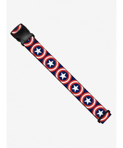 Fashion Marvel Captain America Shield Repeat Navy Luggage Strap $7.73 Others