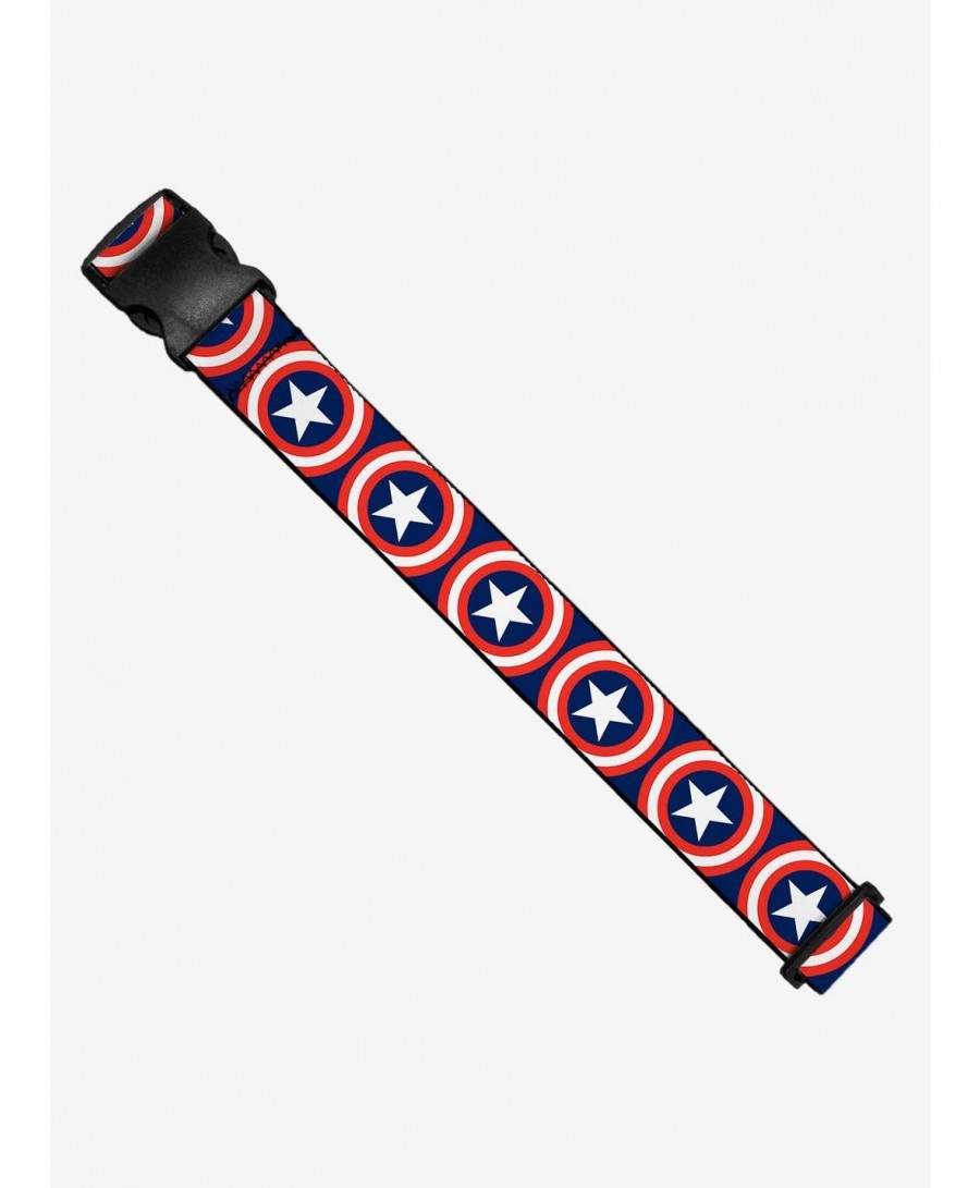 Fashion Marvel Captain America Shield Repeat Navy Luggage Strap $7.73 Others