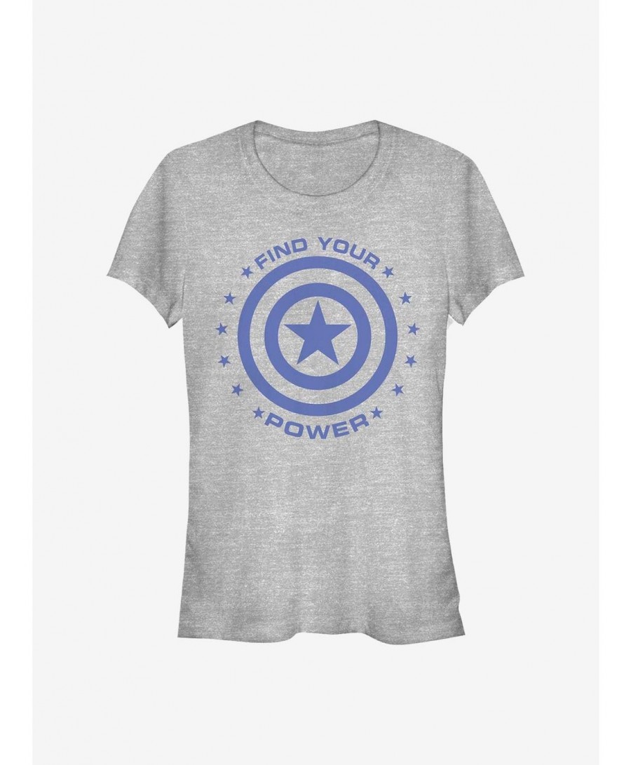 Limited-time Offer Marvel Captain America Captain Power Girls T-Shirt $10.21 T-Shirts