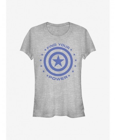 Limited-time Offer Marvel Captain America Captain Power Girls T-Shirt $10.21 T-Shirts