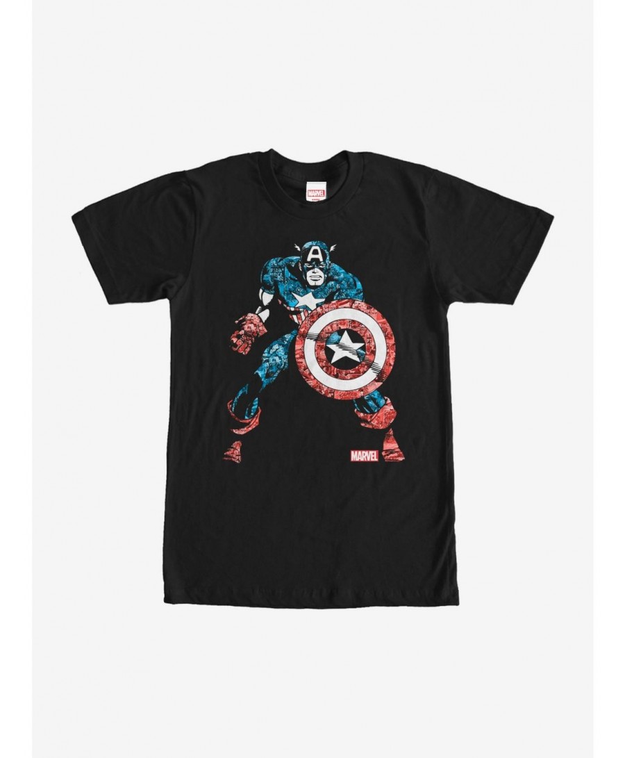 Bestselling Marvel Captain America Kaleidoscope T-Shirt $9.80 T-Shirts