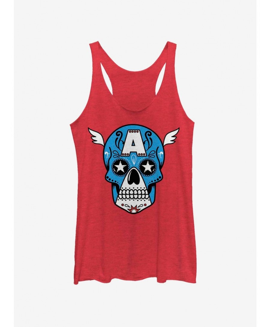 Trendy Marvel Captain America Sugar Skull Girls Tank $11.14 Tanks