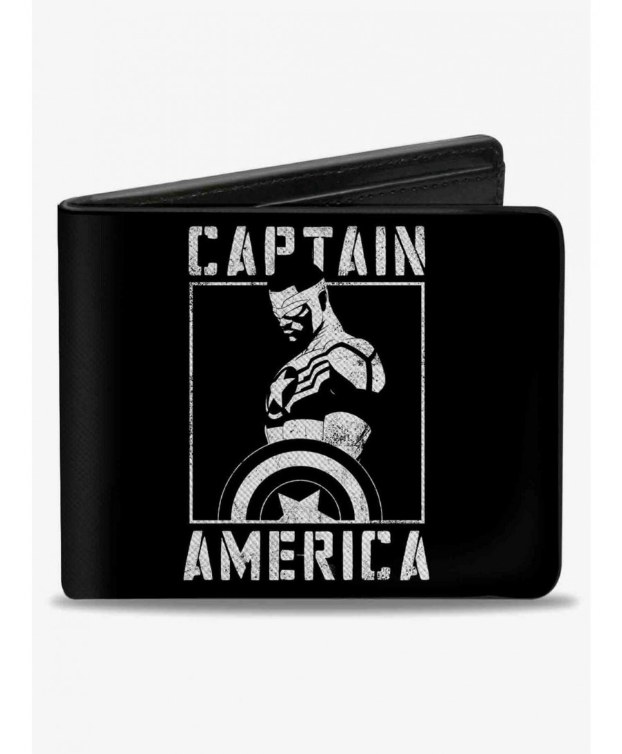 Cheap Sale Marvel Captain America Shield Pose Bifold Wallet $10.03 Wallets