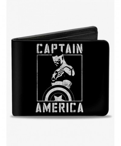 Cheap Sale Marvel Captain America Shield Pose Bifold Wallet $10.03 Wallets