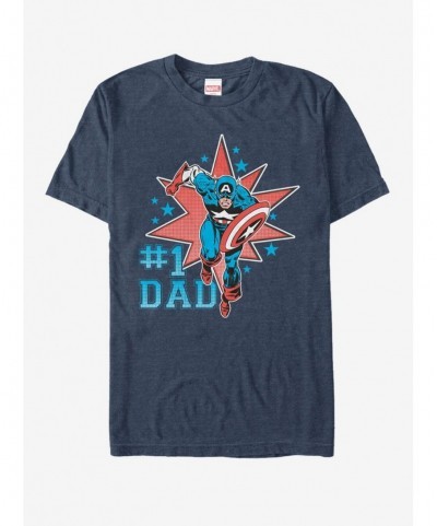 Unique Marvel Captain America Number 1 Dad T-Shirt $11.23 T-Shirts