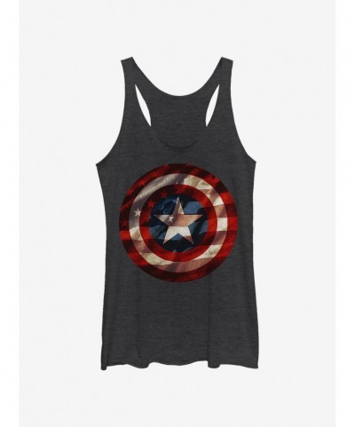 Wholesale Marvel Captain America Flag Shield Girls Tank $9.84 Tanks