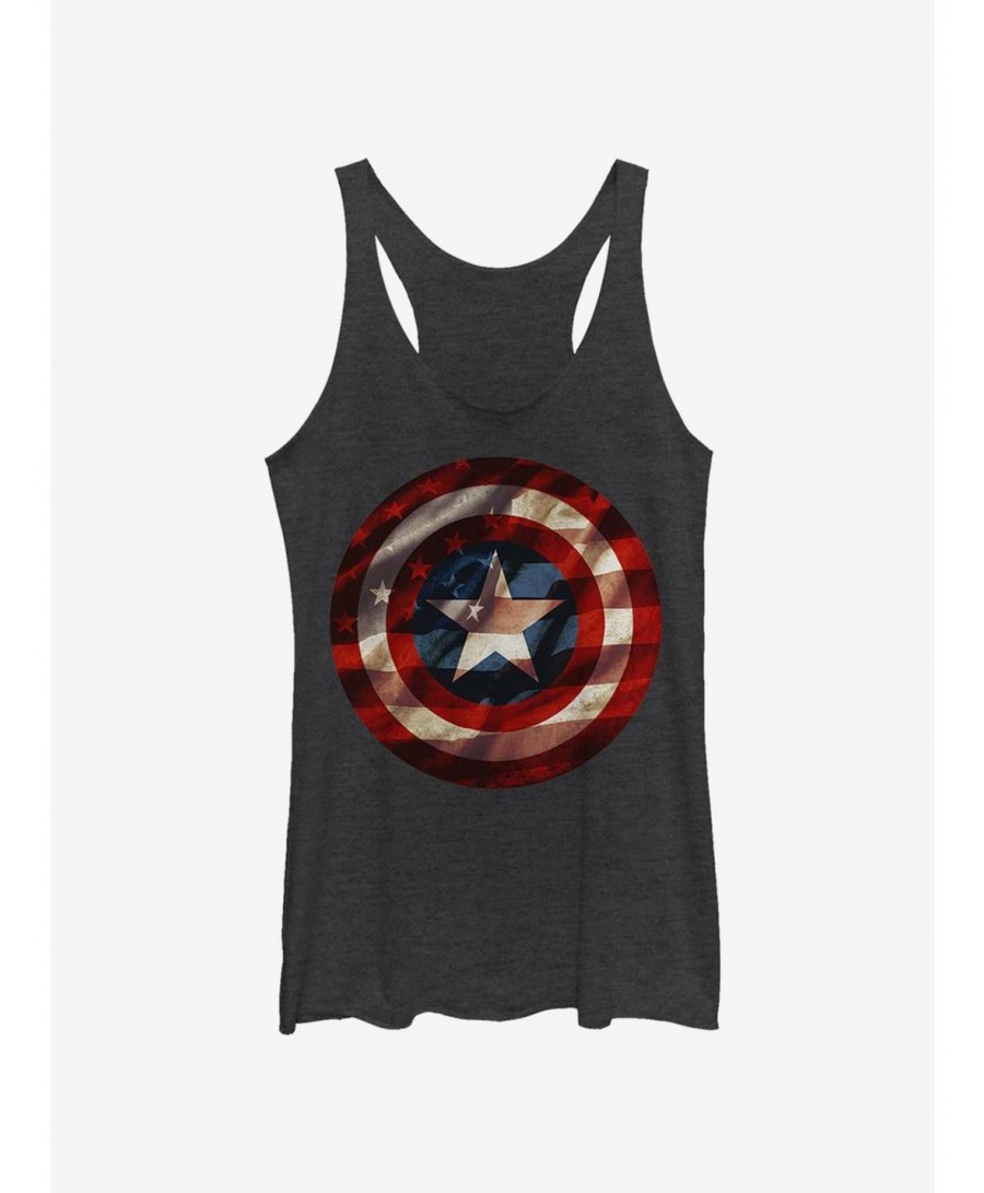 Wholesale Marvel Captain America Flag Shield Girls Tank $9.84 Tanks